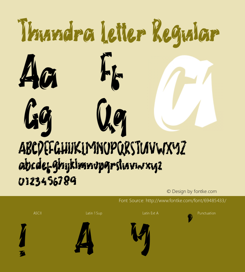 Thundra Letter Version 1.001;Fontself Maker 3.5.1图片样张