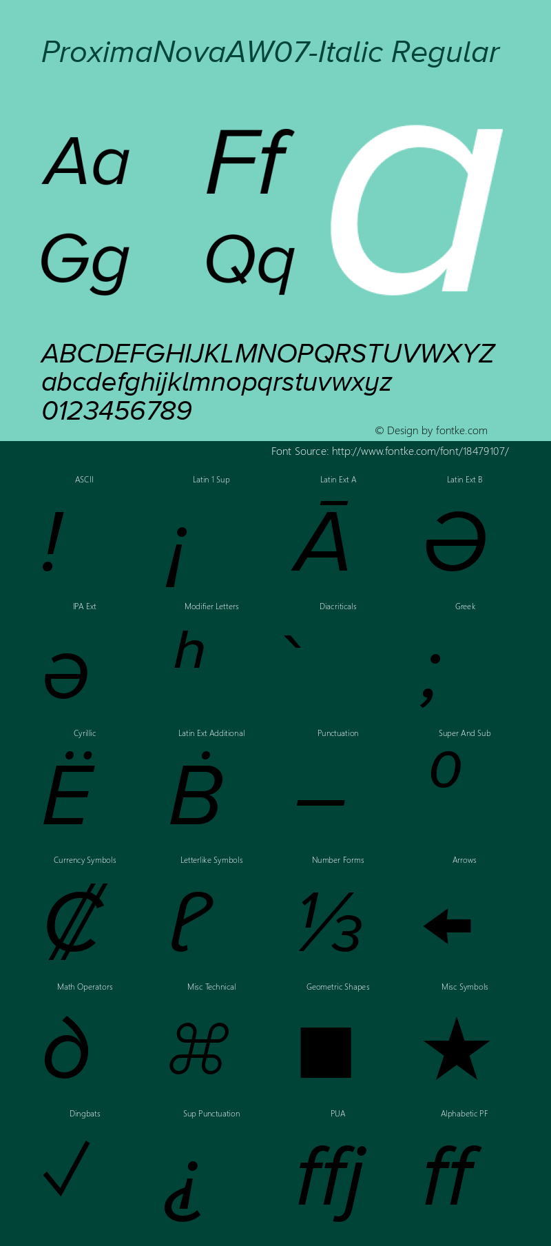 ProximaNovaAW07-Italic Regular Version 3.50图片样张