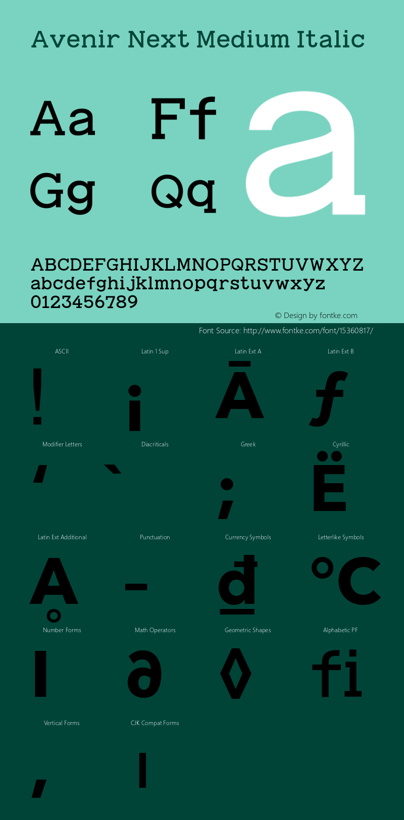 Avenir Next Medium Italic 8.0d5e5图片样张