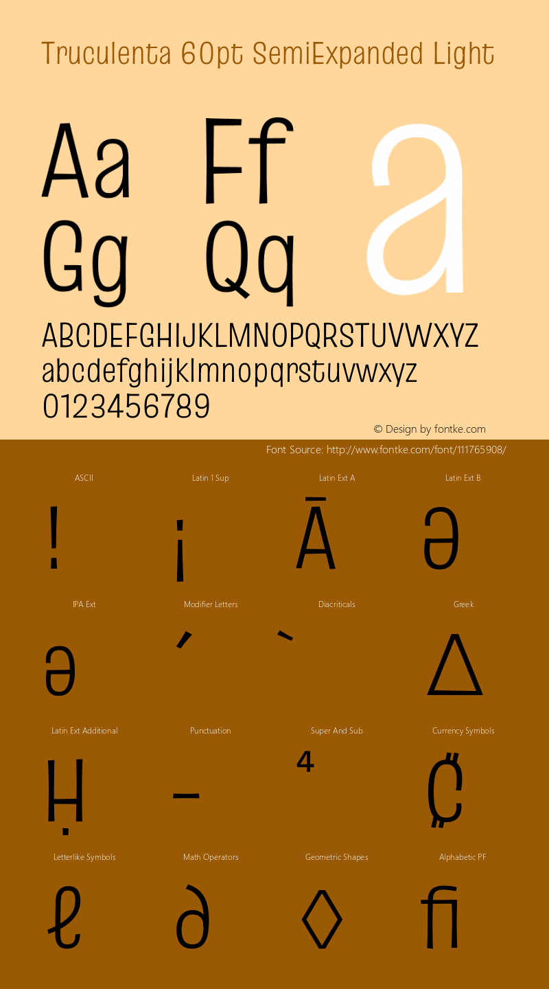 Truculenta 60pt SemiExpanded Light Version 1.002图片样张