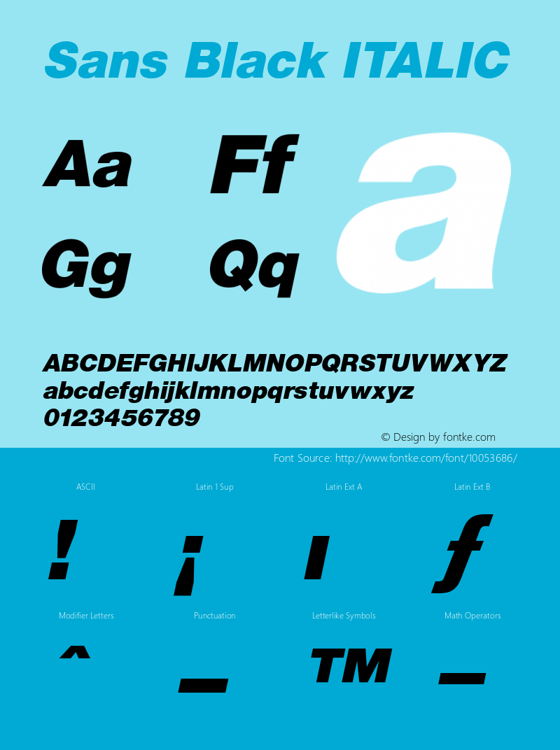 Sans Black ITALIC 001.000图片样张