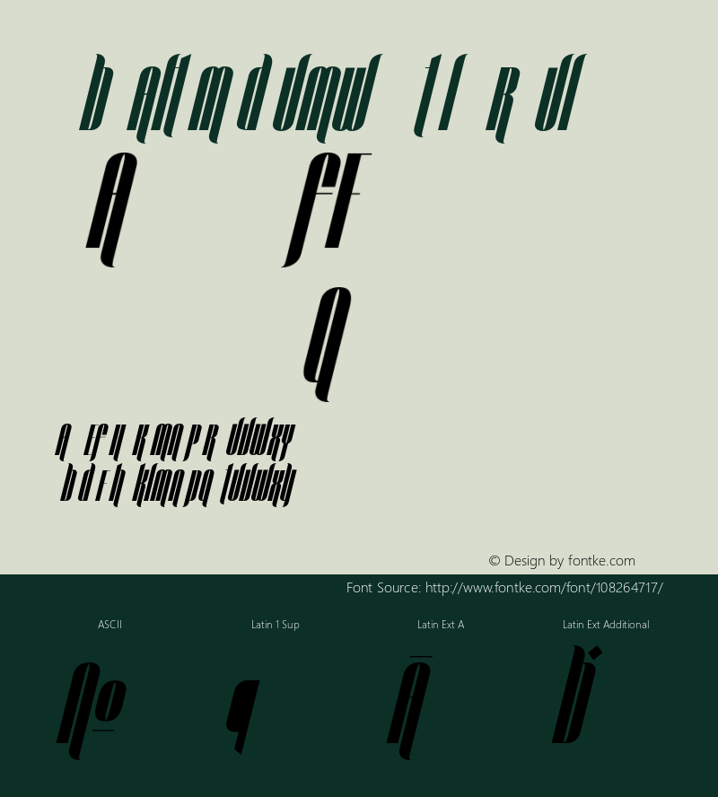 Taboo Alts Medium W05 Italic Version 1.00图片样张