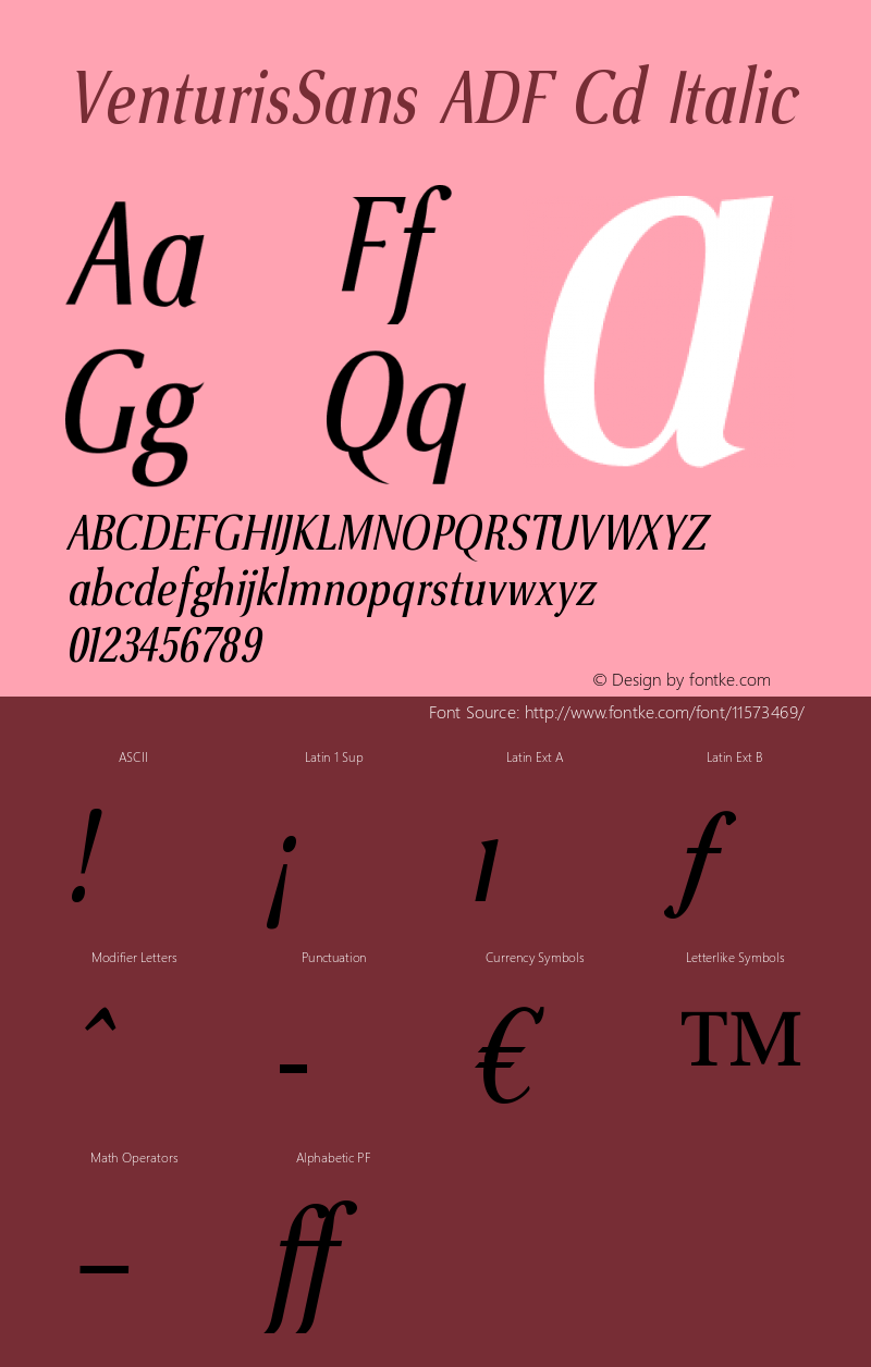 VenturisSans ADF Cd Italic Version 1.005图片样张