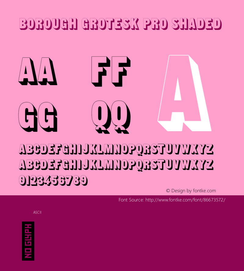 Borough Grotesk Pro Shaded Version 1.000;hotconv 1.0.109;makeotfexe 2.5.65596图片样张