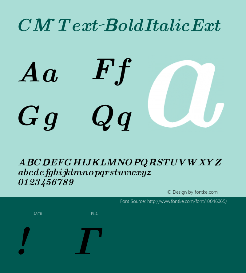 CM_Text BoldItalicExt CMBXTI图片样张