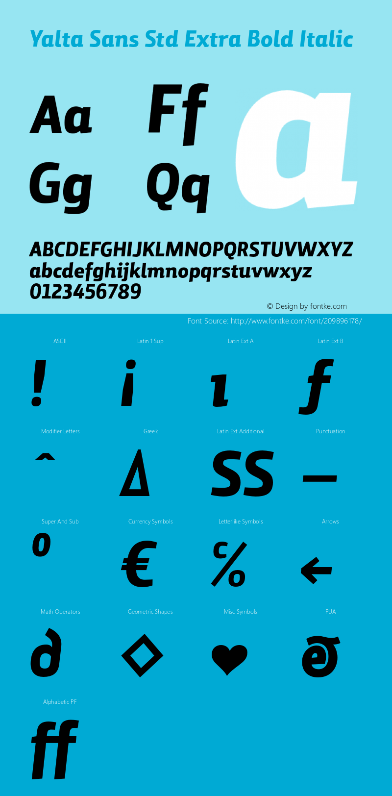 Yalta Sans Std XBold Italic Version 1.000图片样张