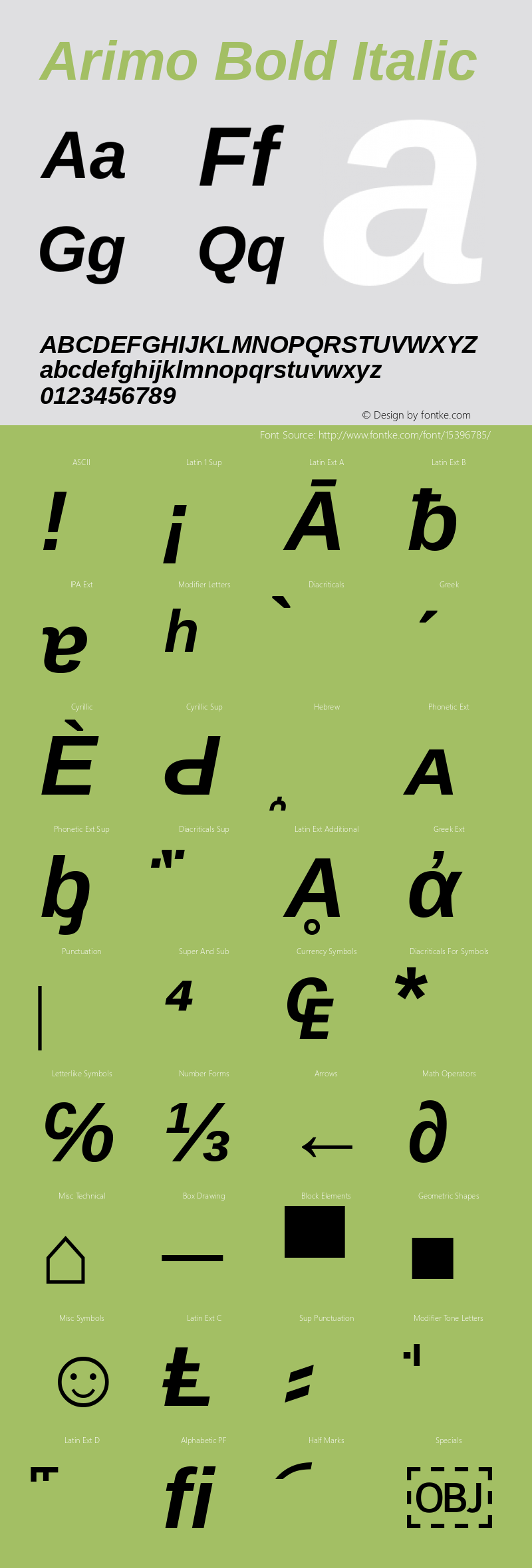 Arimo Bold Italic Version 1.23图片样张