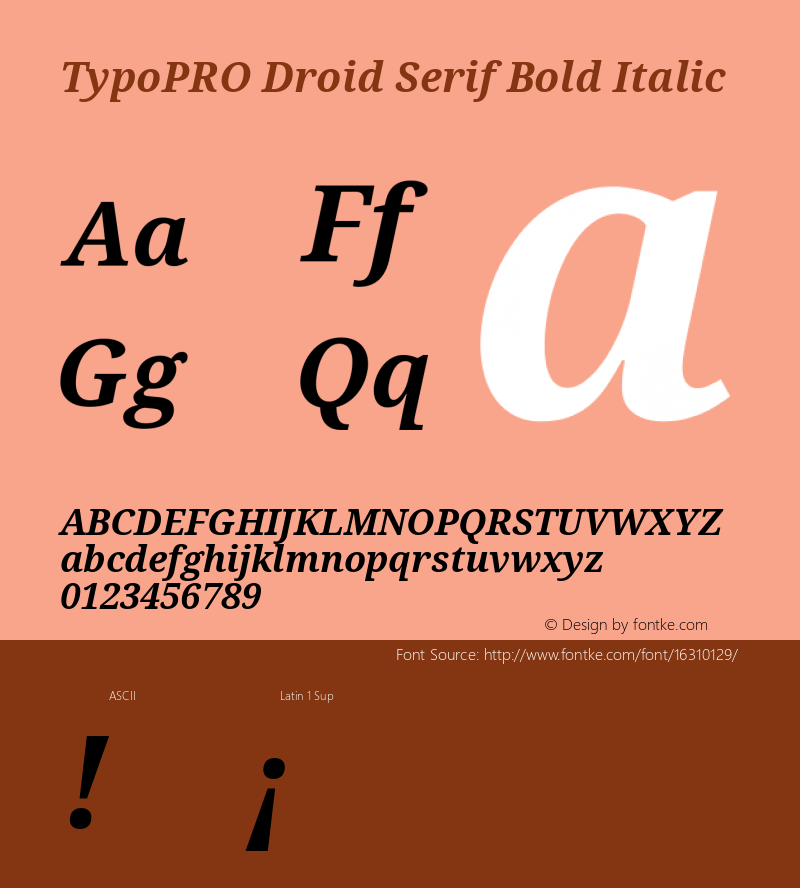 TypoPRO Droid Serif Bold Italic Version 1.03图片样张