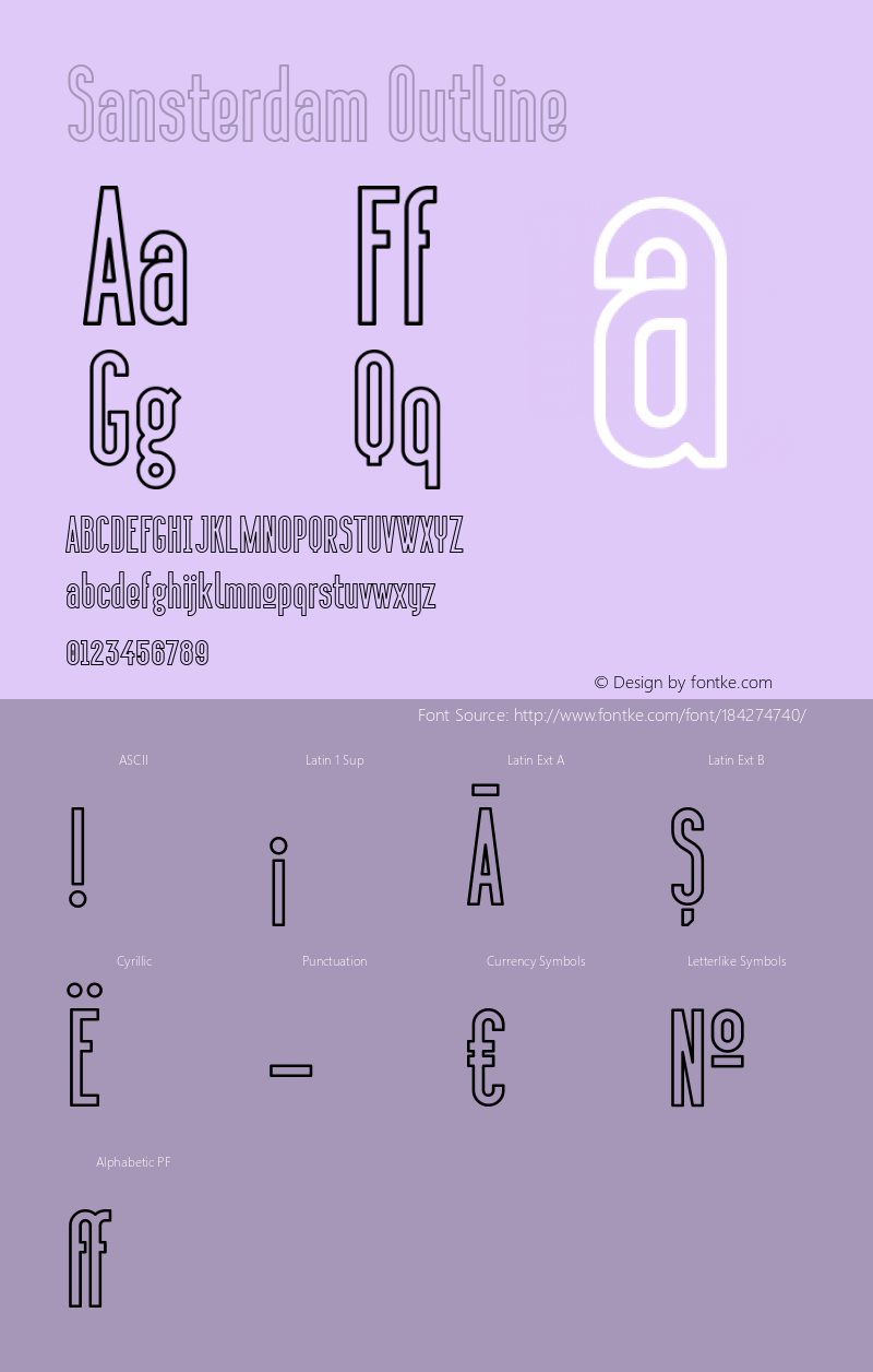 Sansterdam Outline Version 1.017;Fontself Maker 3.0.0-3图片样张