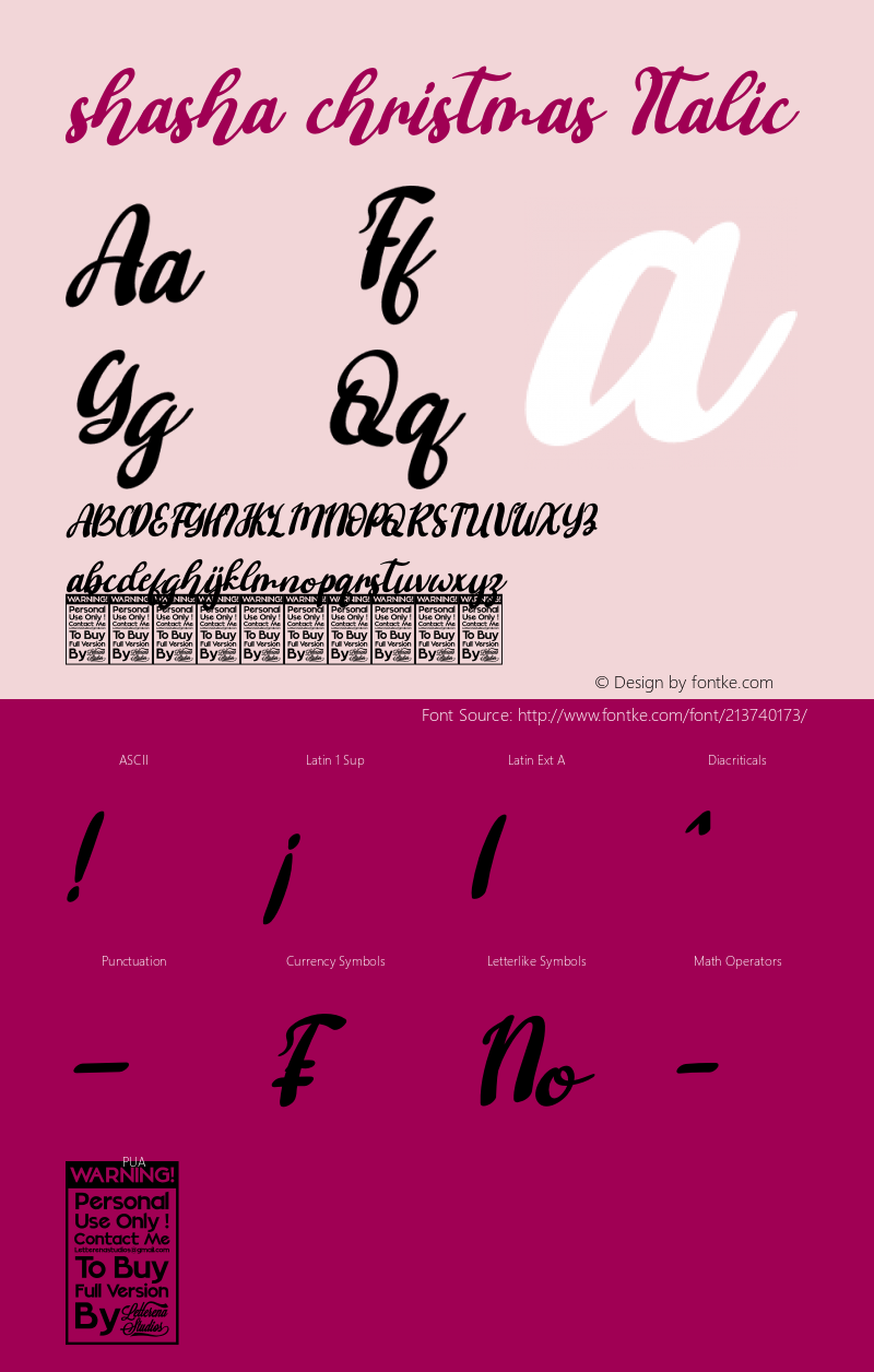 shasha christmas Italic Version 1.00;November 7, 2020;FontCreator 13.0.0.2683 64-bit图片样张