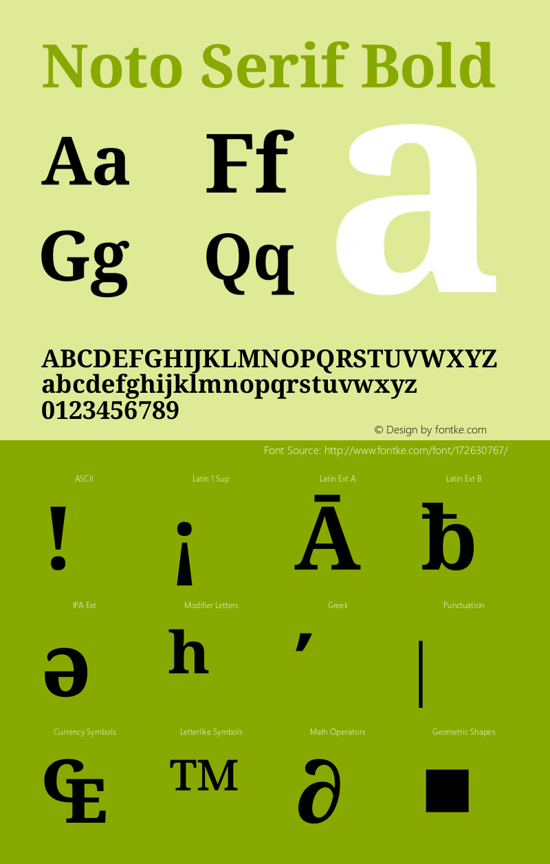 Noto Serif Bold Version 1.03图片样张