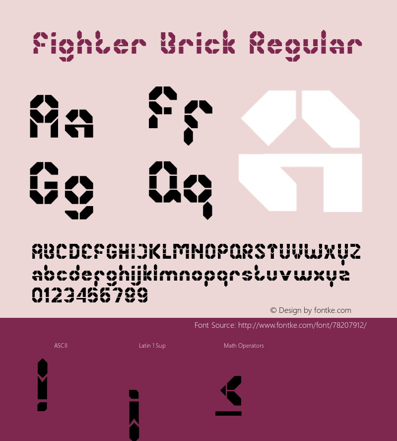 Fighter Brick Version 1.00;September 6, 2020;FontCreator 13.0.0.2681 64-bit图片样张