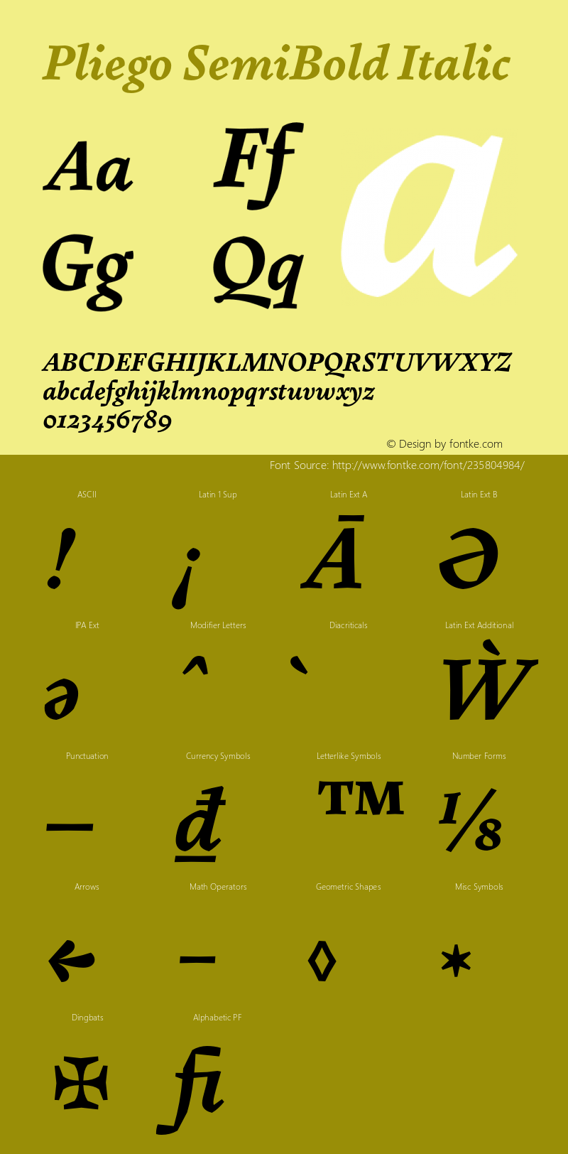 Pliego SemiBold Italic Version 1.000;PS 001.000;hotconv 1.0.88;makeotf.lib2.5.64775图片样张