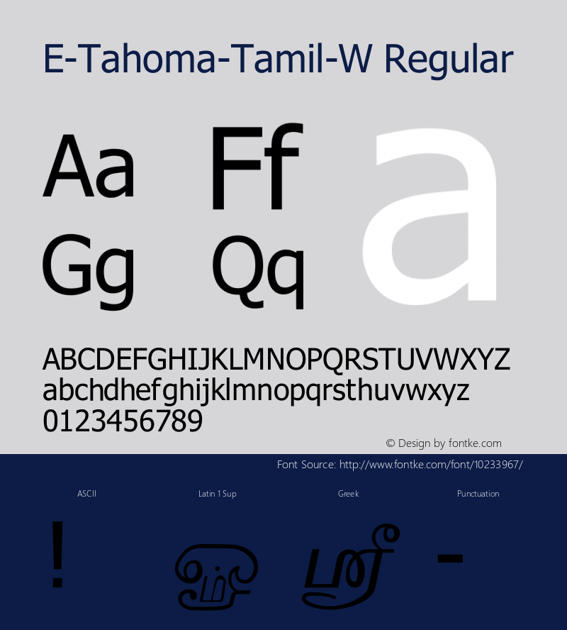 E-Tahoma-Tamil-W Regular Unknown图片样张