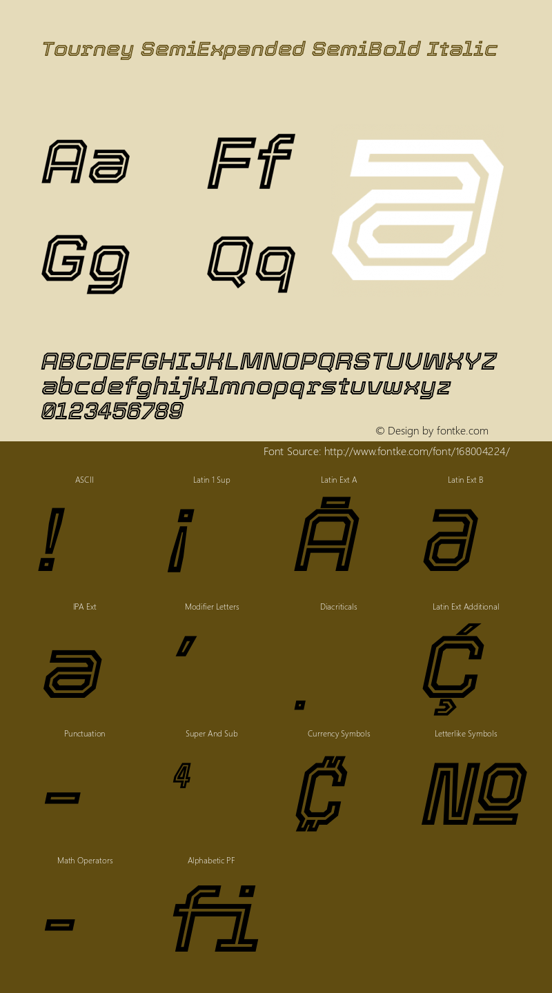 Tourney SemiExpanded SemiBold Italic Version 1.015图片样张