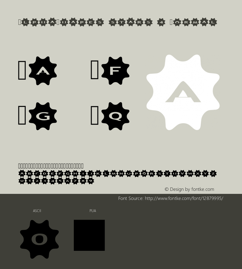 AlphaShapes stars 4 Normal 1.0 - October 2012 - freeware font图片样张