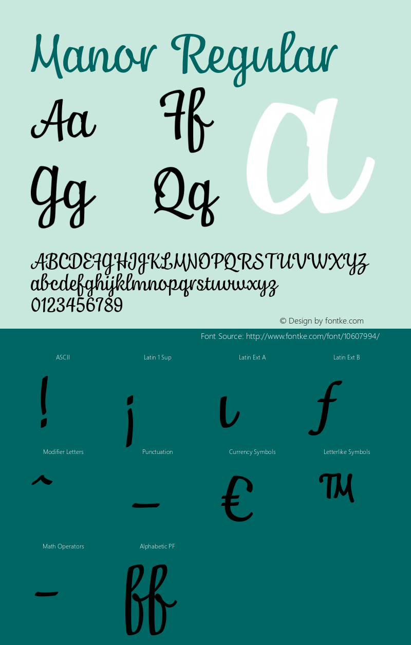 Manor Regular Version 1.000;com.myfonts.jonahfonts.manor.regular.wfkit2.43Gr图片样张