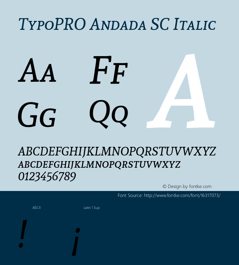 TypoPRO Andada SC Italic Version 1.003图片样张