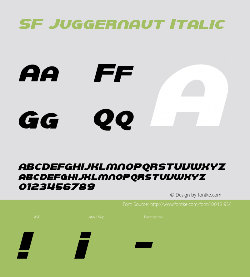 SF Juggernaut Italic 1.0图片样张