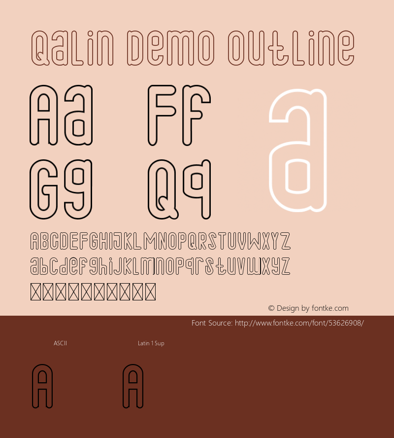 Qalin Demo Outline Version 1.002;Fontself Maker 3.1.2图片样张