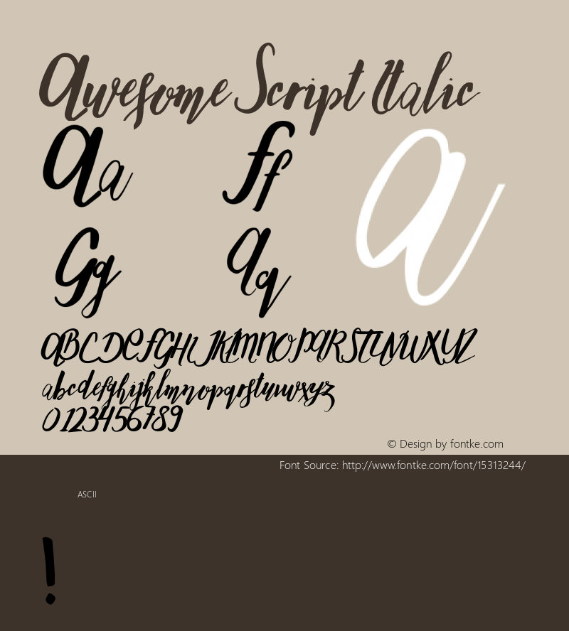 Awesome Script Italic 1.000图片样张