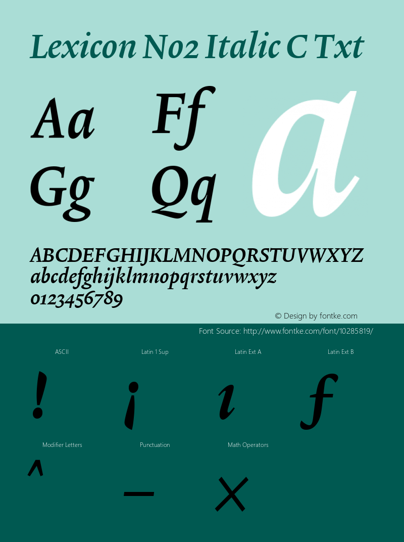 Lexicon No2 Italic C Txt 001.000图片样张