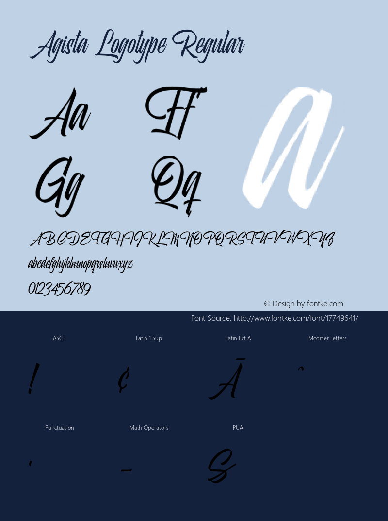 Agista Logotype Regular Version 0.000图片样张