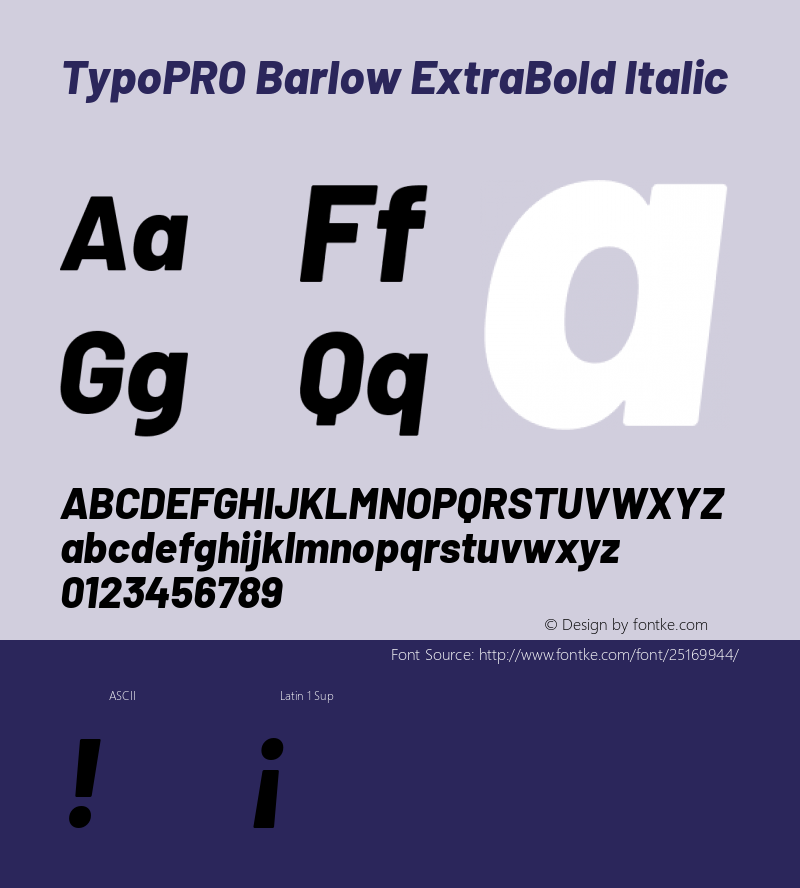 TypoPRO Barlow ExtraBold Italic Version 1.301图片样张