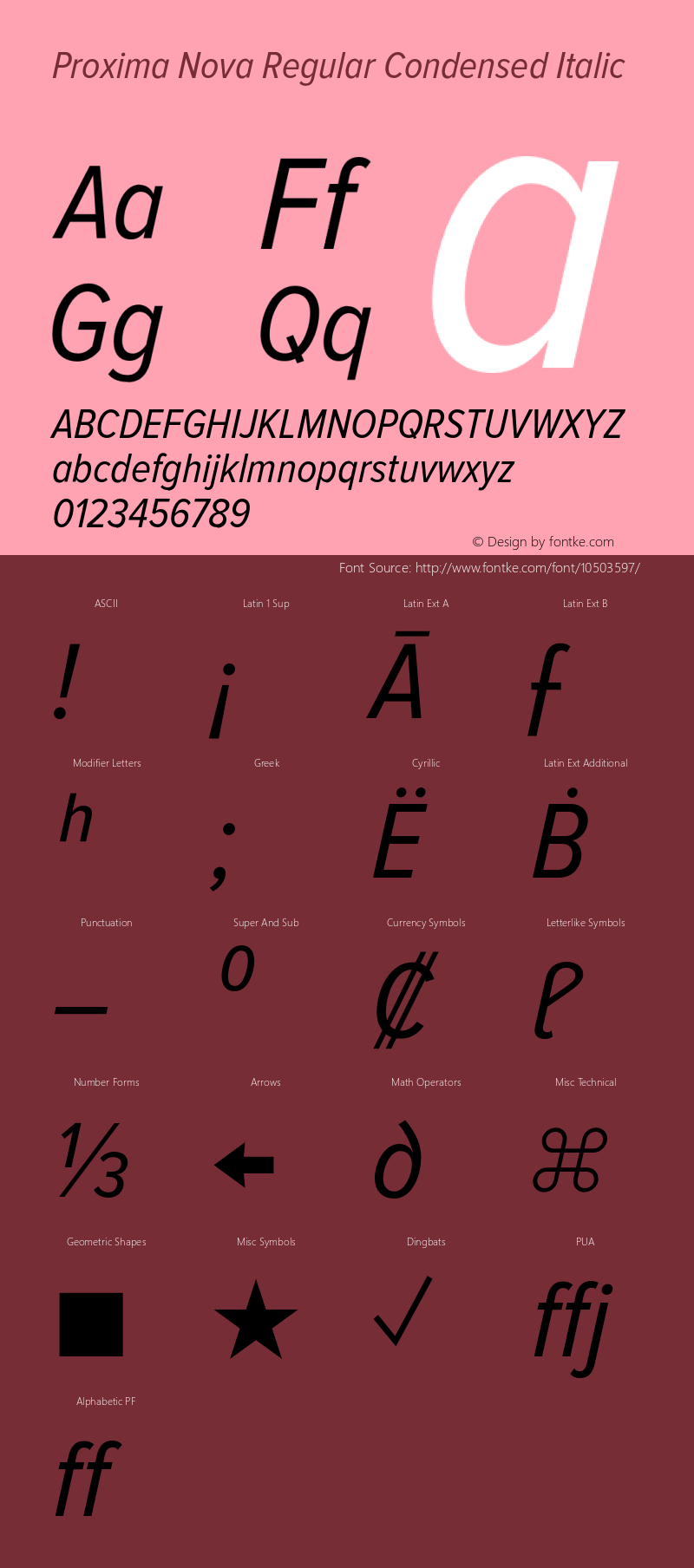 Proxima Nova Regular Condensed Italic Version 2.003图片样张
