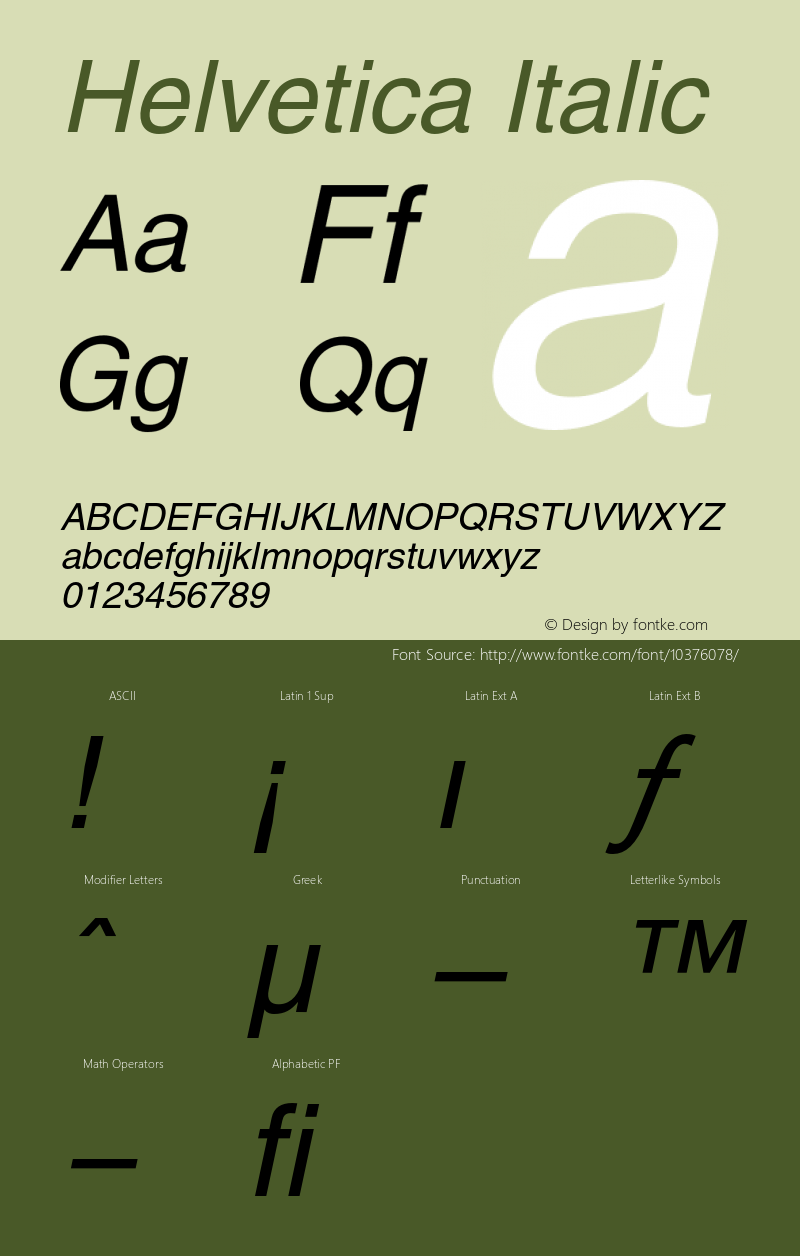 Helvetica Italic 001.006图片样张