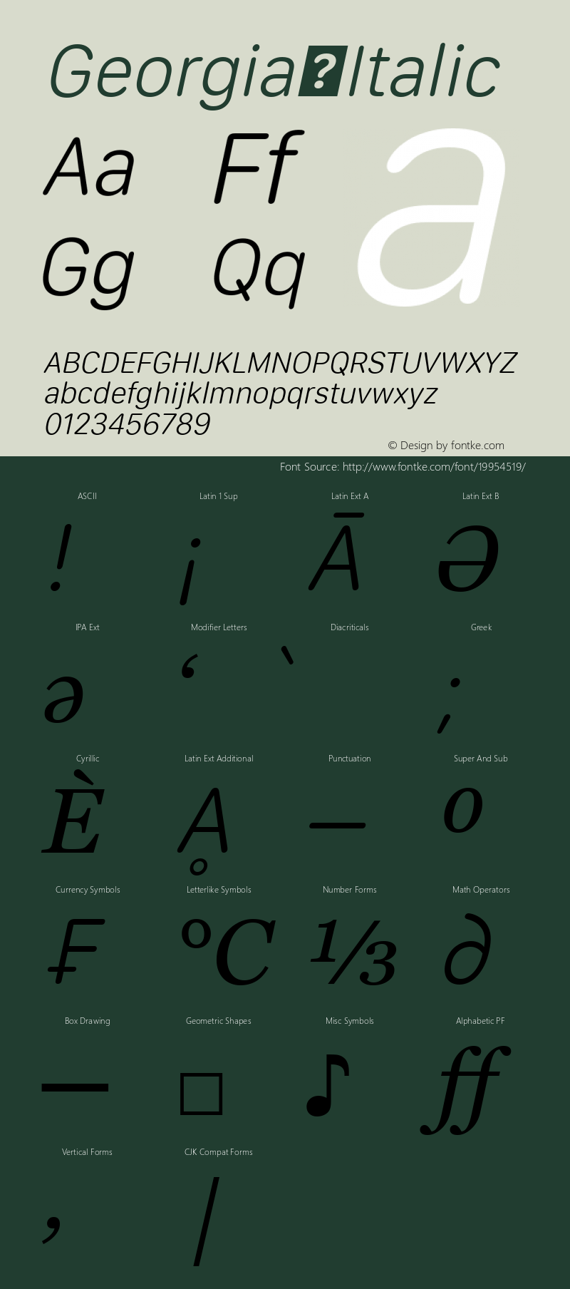 Georgia Italic Version 5.00x-4图片样张