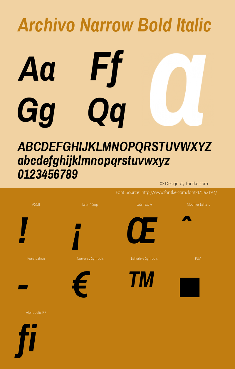 Archivo Narrow Bold Italic 1.002图片样张