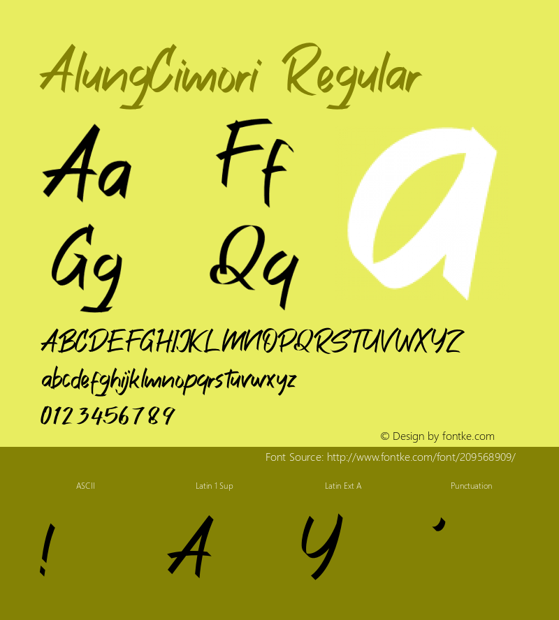 AlungCimori Version 1.001;Fontself Maker 3.5.4图片样张