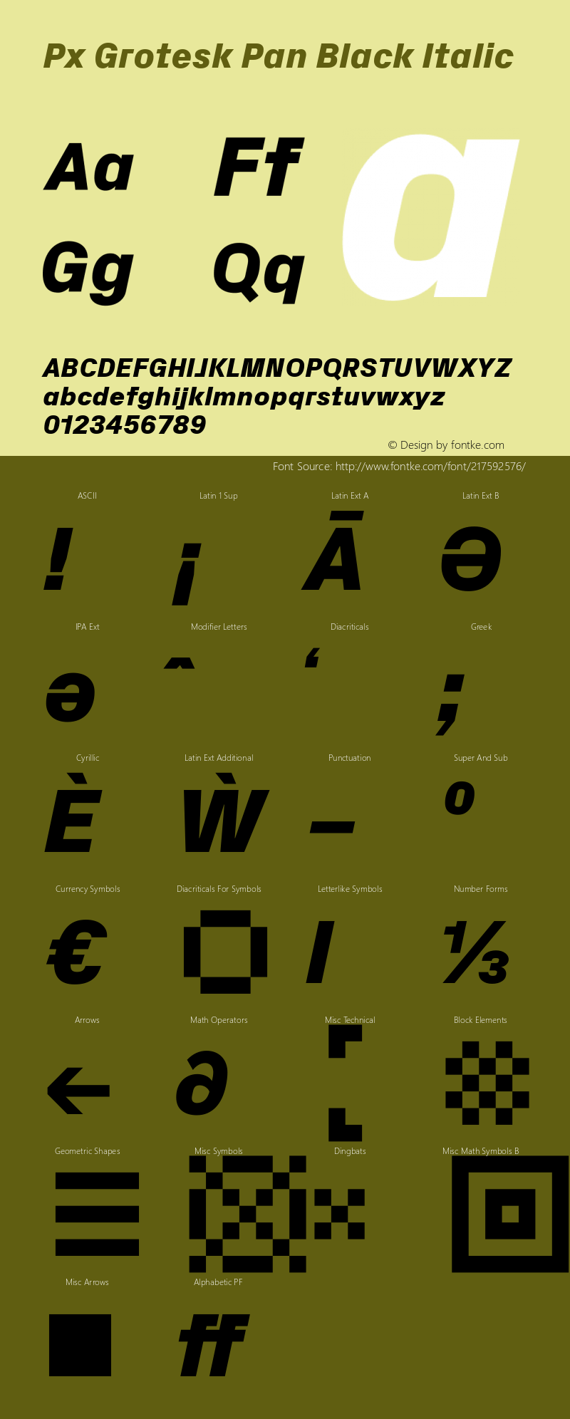 Px Grotesk Pan Black Italic Version 2.001; build 0001图片样张