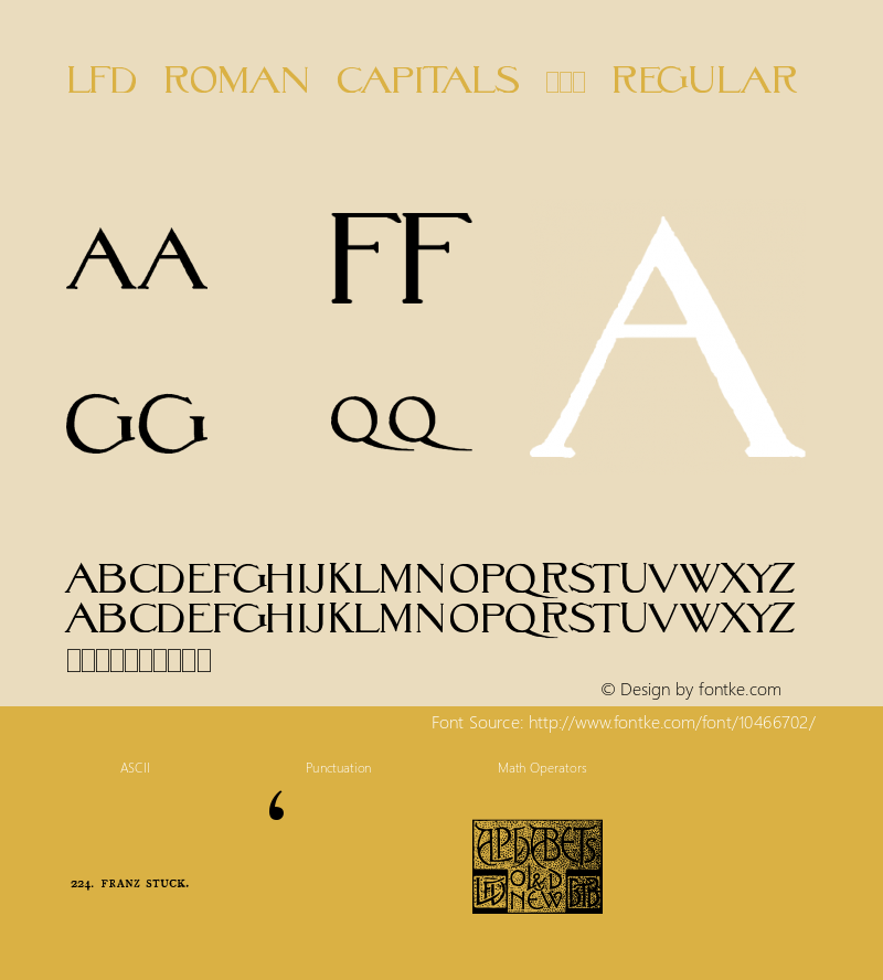 LFD Roman Capitals 224 Regular Version 1.00 June 23, 2012, initial release图片样张