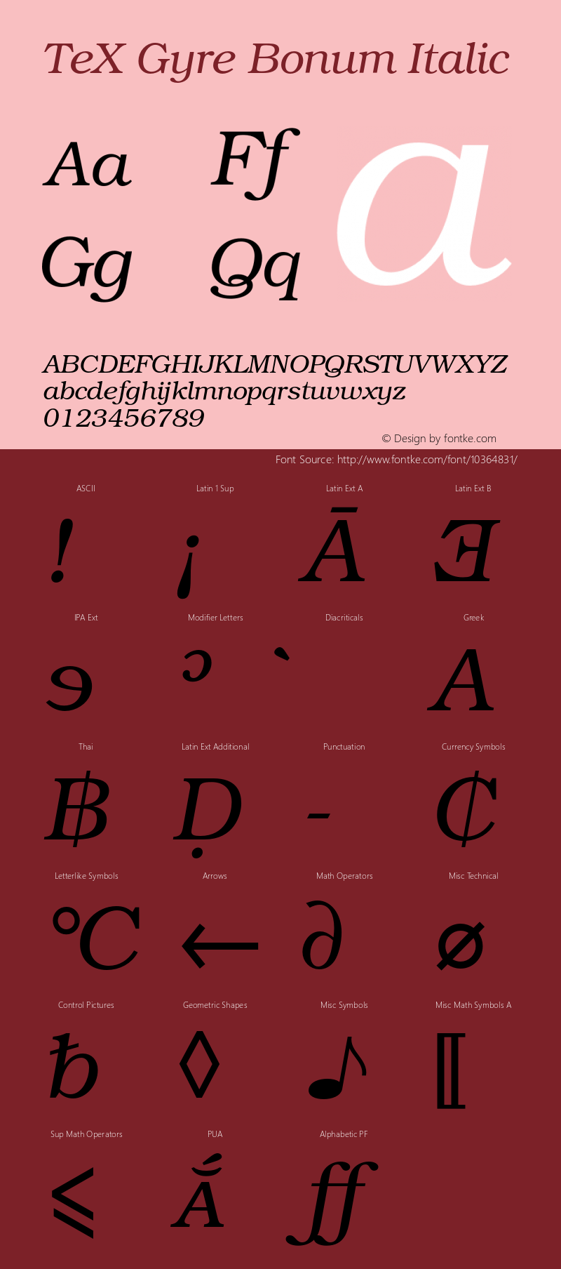 TeX Gyre Bonum Italic Version 2.004;PS 2.004;hotconv 1.0.49;makeotf.lib2.0.14853图片样张