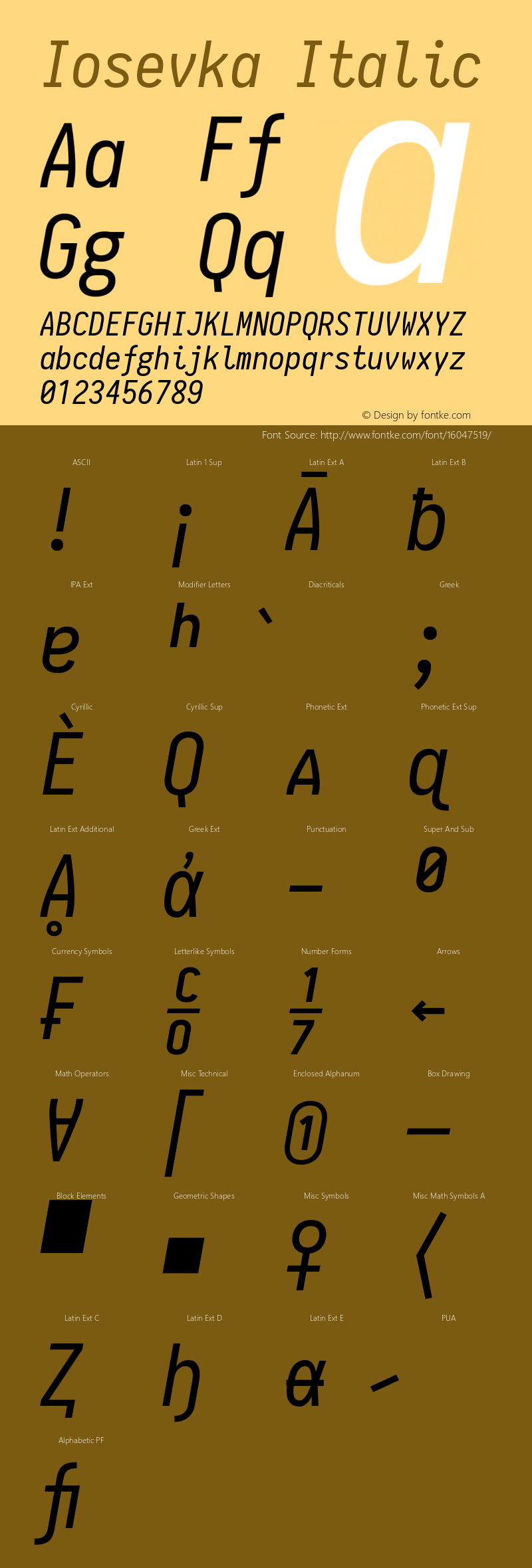Iosevka Italic 1.6.1; ttfautohint (v1.4.1)图片样张