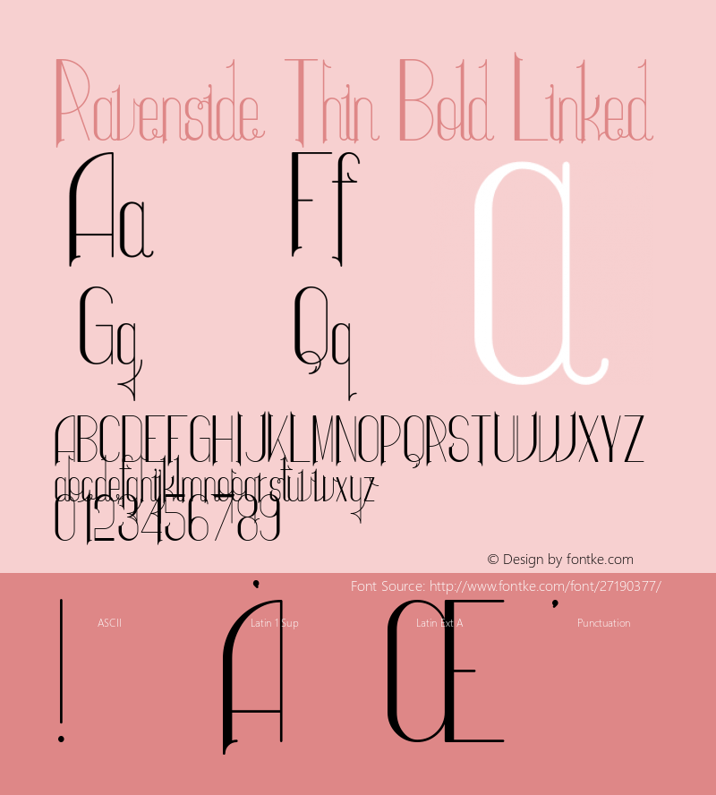 Ravenside Thin Bold Linked Version 1.002;Fontself Maker 3.0.0-3图片样张