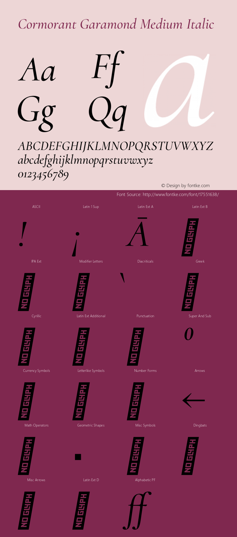 Cormorant Garamond Medium Italic Version 3.002;PS 003.002;hotconv 1.0.88;makeotf.lib2.5.64775图片样张