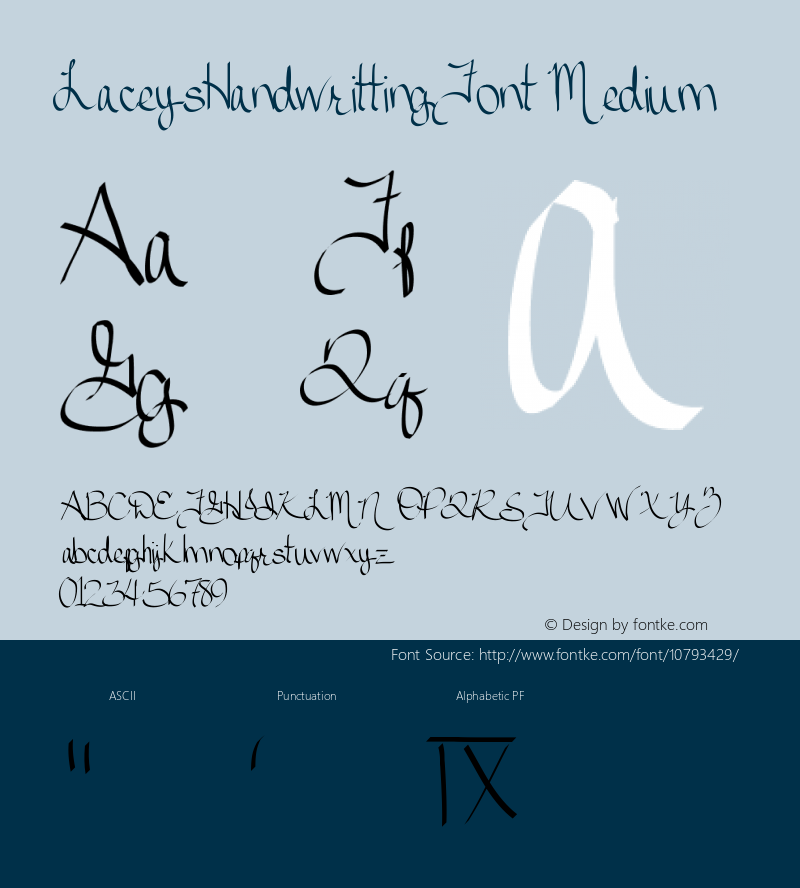 LaceysHandwrittingFont Medium Version 001.000图片样张