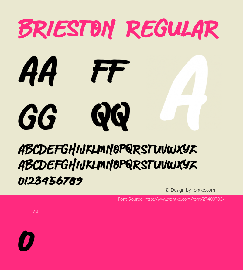 Brieston Version 1.00;October 21, 2018;FontCreator 11.5.0.2427 64-bit图片样张