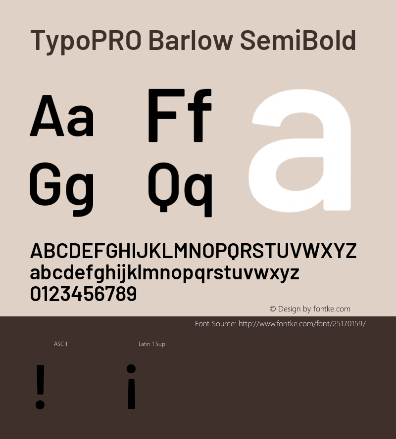 TypoPRO Barlow SemiBold Version 1.301图片样张