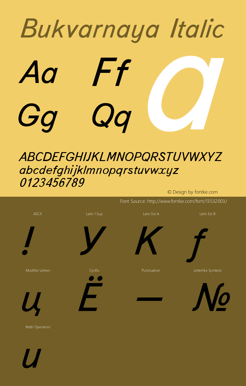 Bukvarnaya Italic 001.001图片样张