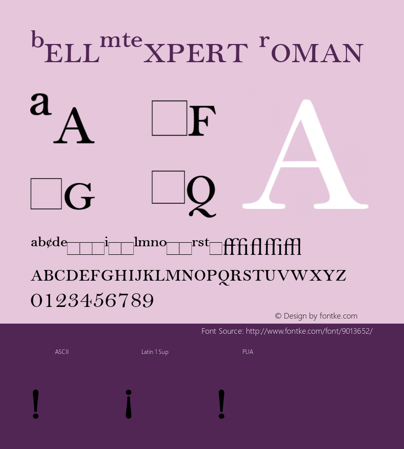 BellMTExpert Roman Version 1.00图片样张