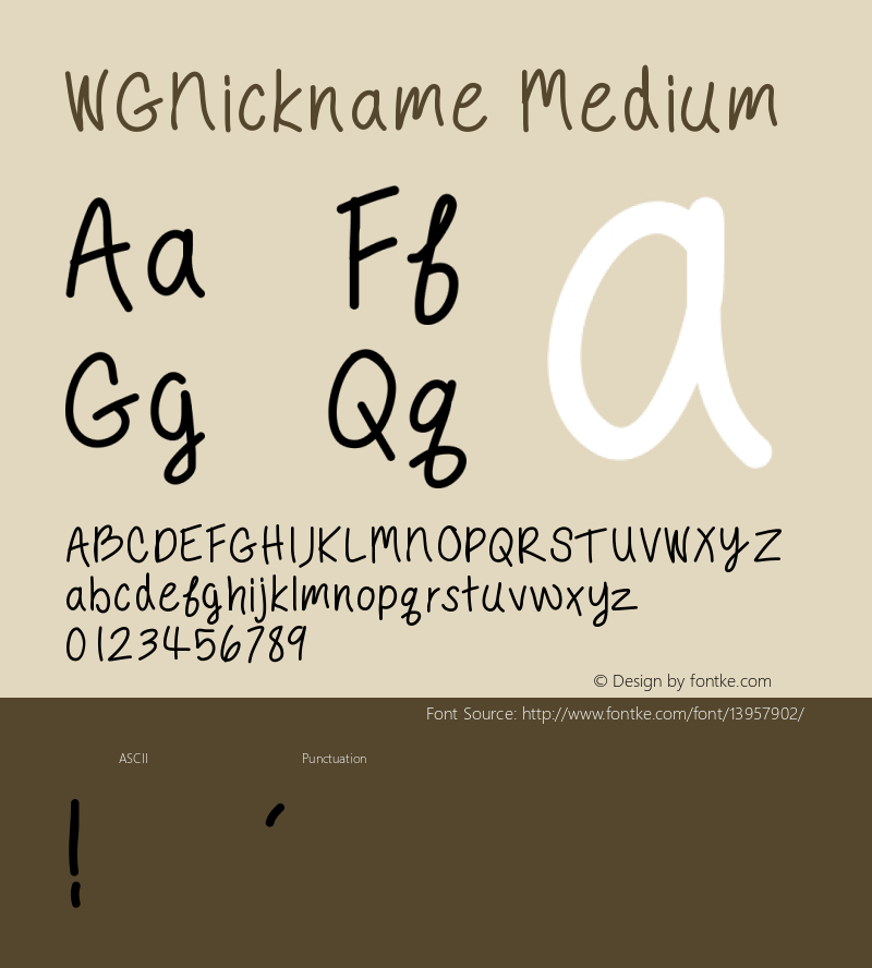 WGNickname Medium Version 001.000 图片样张