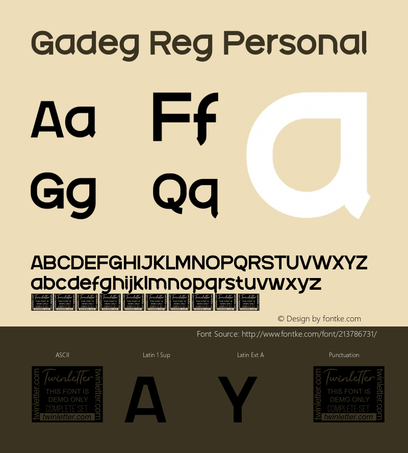 Gadeg Reg Personal Version 1.001;Fontself Maker 3.5.4图片样张