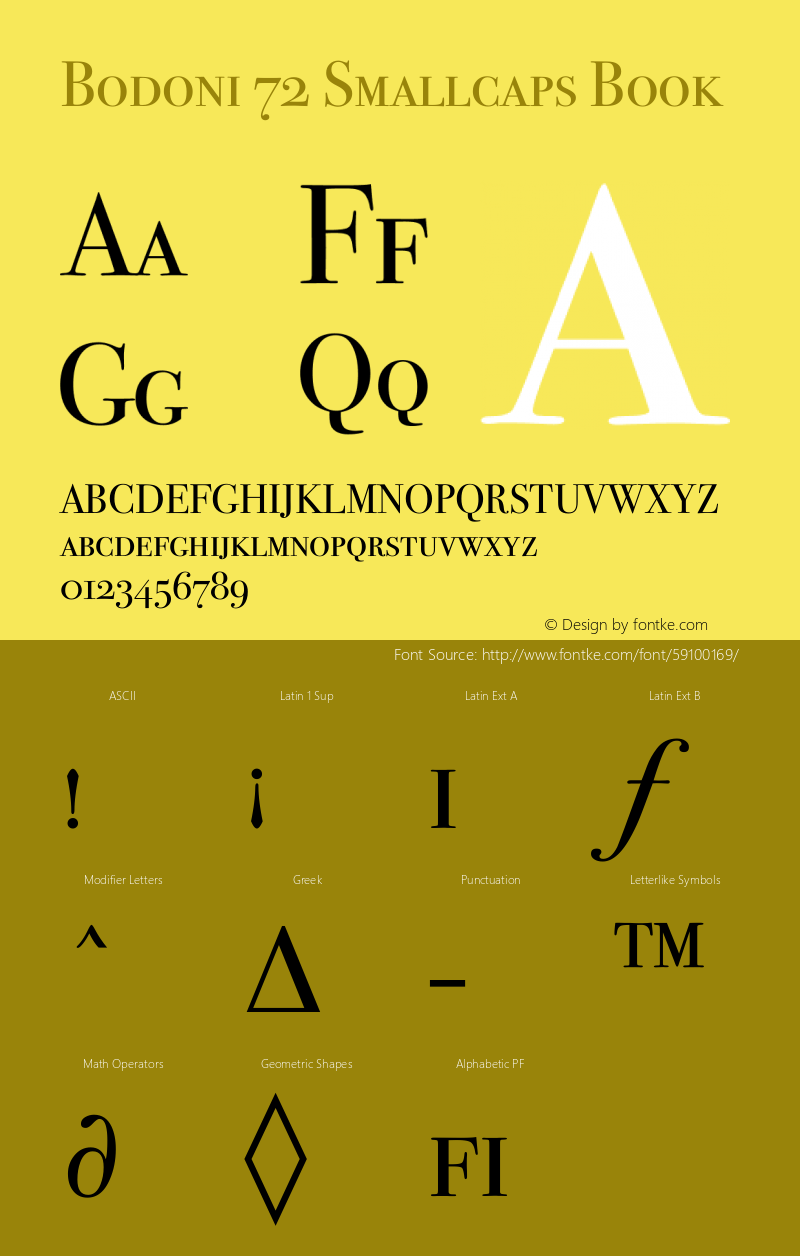 Bodoni 72 Smallcaps Book 13.0d2e1图片样张