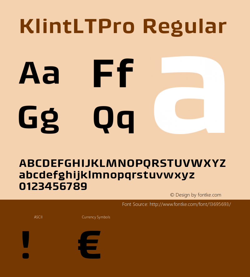 KlintLTPro Regular Version 001.001图片样张