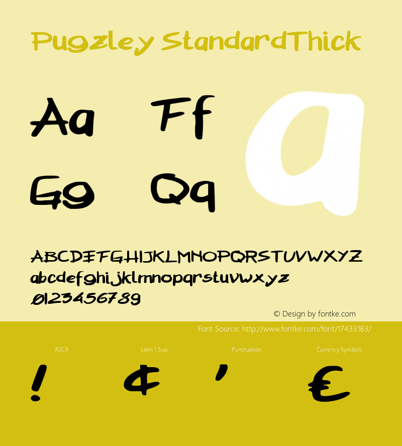 Pugzley StandardThick Version 001.000图片样张