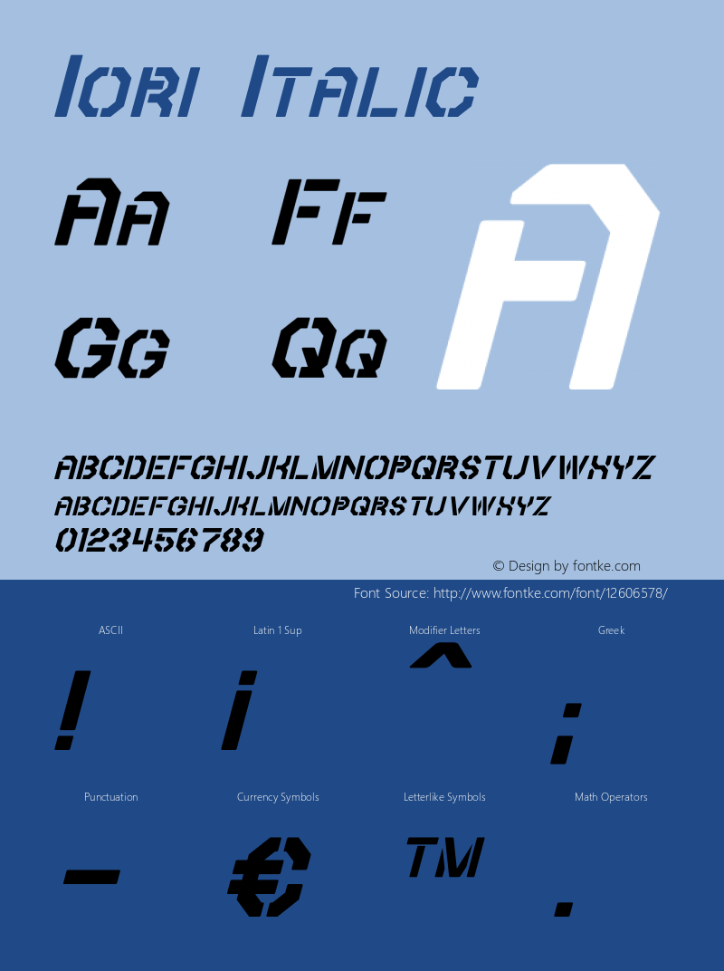 Iori Italic Version 1.00 October 21, 2013, initial release图片样张